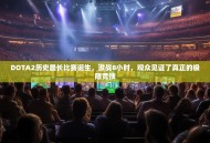 DOTA2历史最长比赛诞生，激战8小时，观众见证了真正的极限竞技
