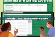 WPS表格入门教程，轻松掌握表格制作与编辑技巧