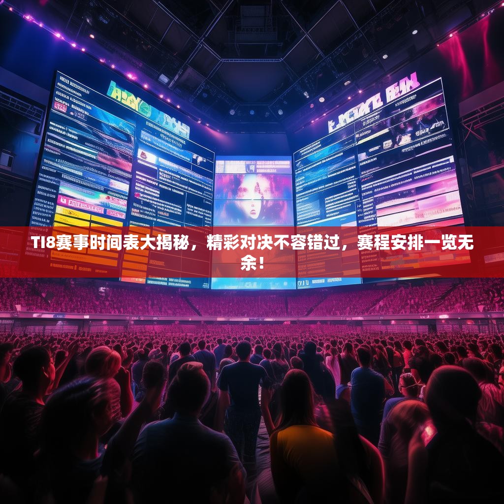 TI8赛事时间表大揭秘，精彩对决不容错过，赛程安排一览无余！