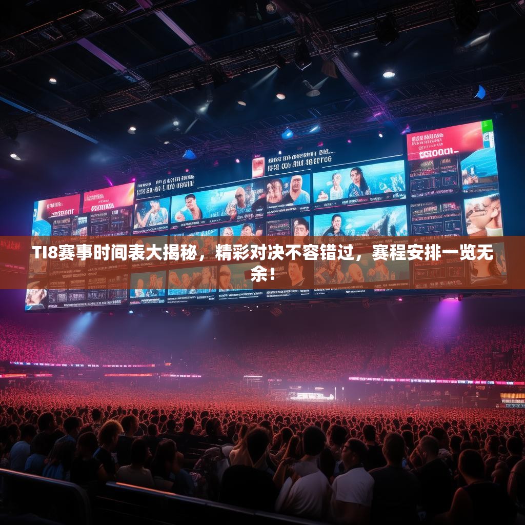 TI8赛事时间表大揭秘，精彩对决不容错过，赛程安排一览无余！