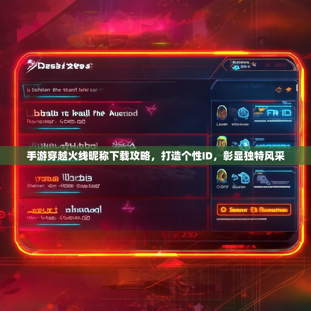 手游穿越火线昵称下载攻略，打造个性ID，彰显独特风采