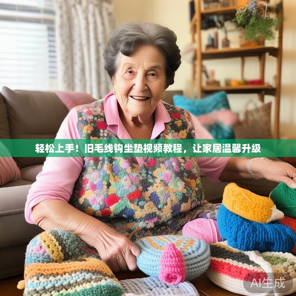 轻松上手！旧毛线钩坐垫视频教程，让家居温馨升级