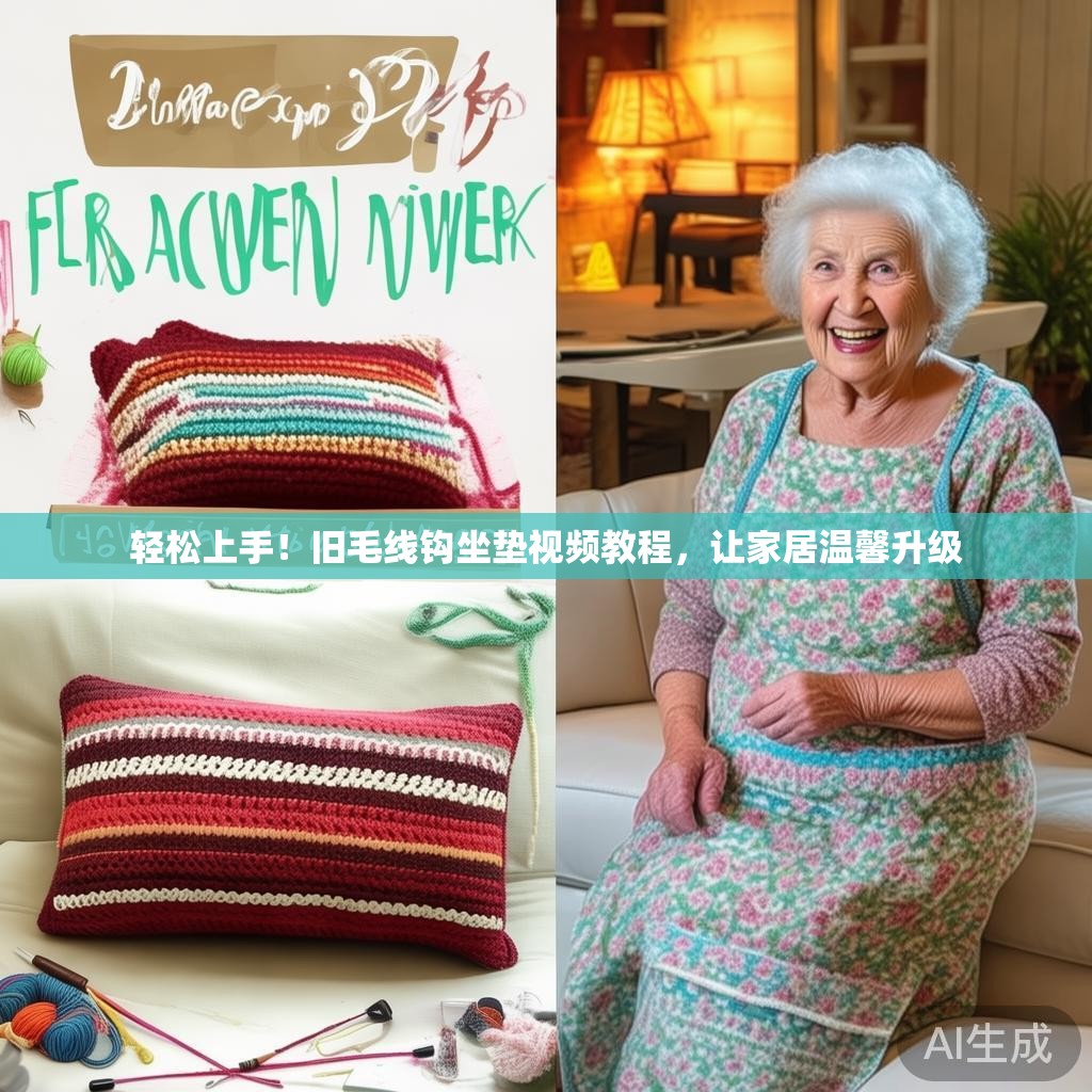 轻松上手！旧毛线钩坐垫视频教程，让家居温馨升级