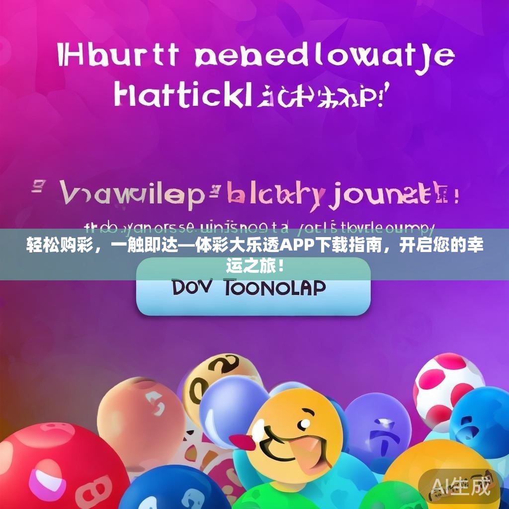轻松购彩，一触即达—体彩大乐透APP下载指南，开启您的幸运之旅！