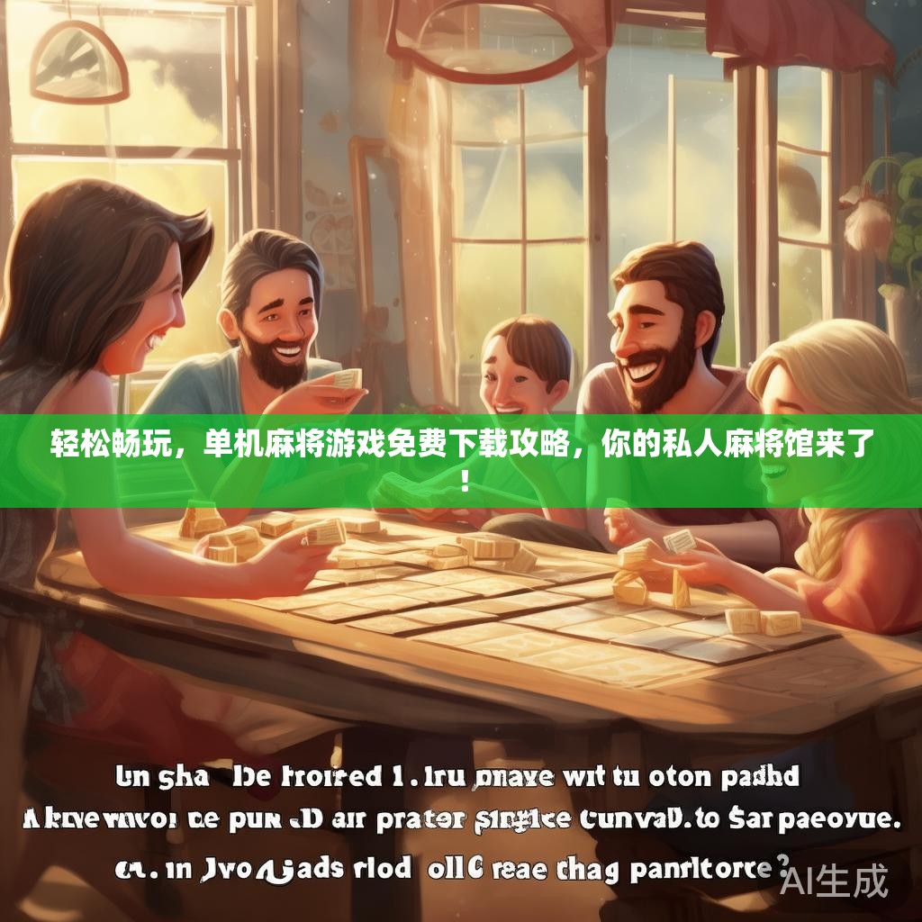 轻松畅玩，单机麻将游戏免费下载攻略，你的私人麻将馆来了！