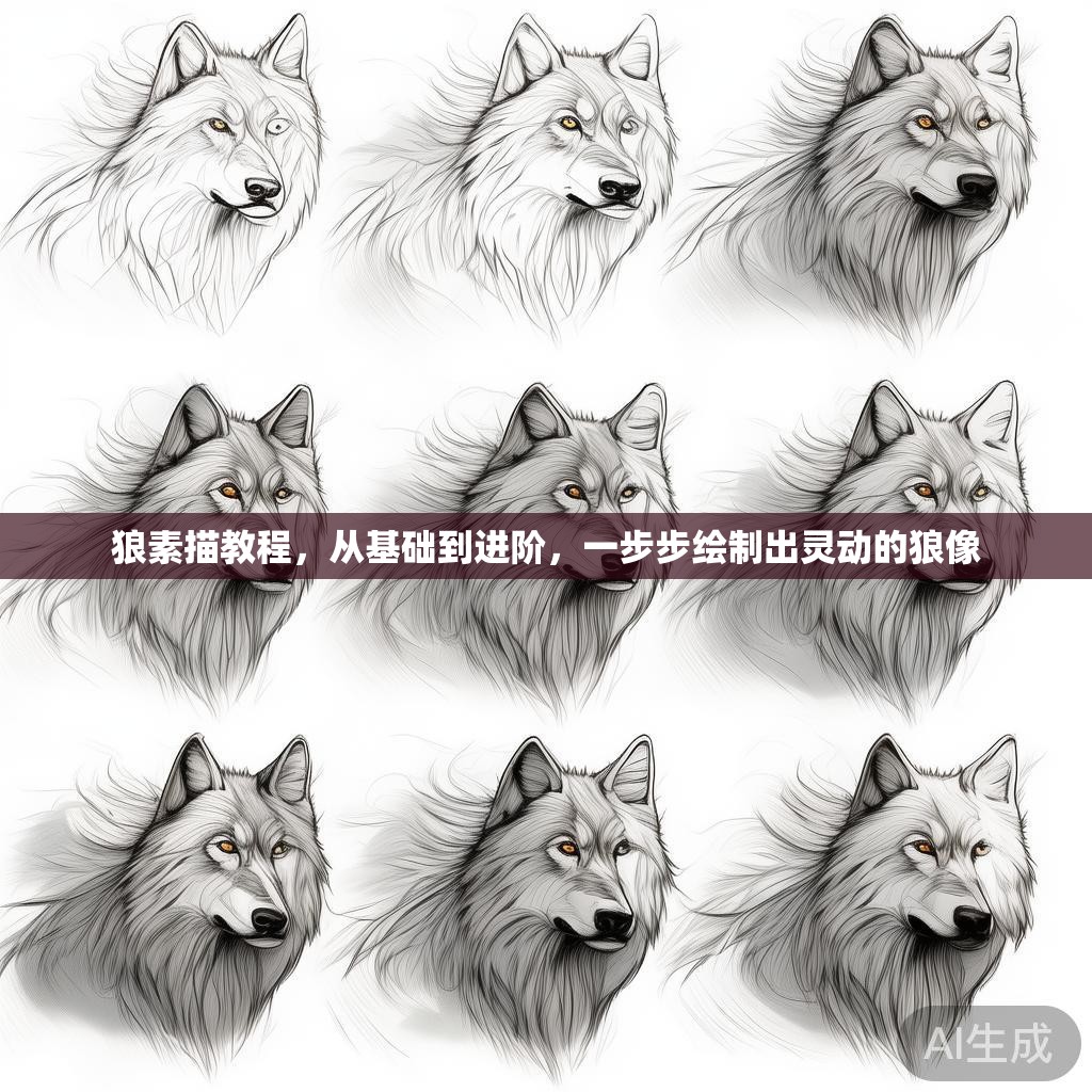 狼素描教程,从基础到进阶,一步步绘制出灵动的狼像 狼素描教程,从基础到进阶,一步步绘制出灵动的狼像