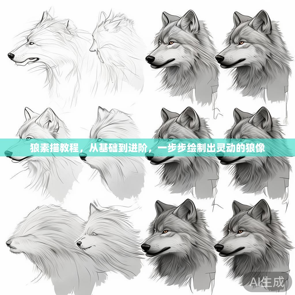 狼素描教程,从基础到进阶,一步步绘制出灵动的狼像 狼素描教程,从基础到进阶,一步步绘制出灵动的狼像