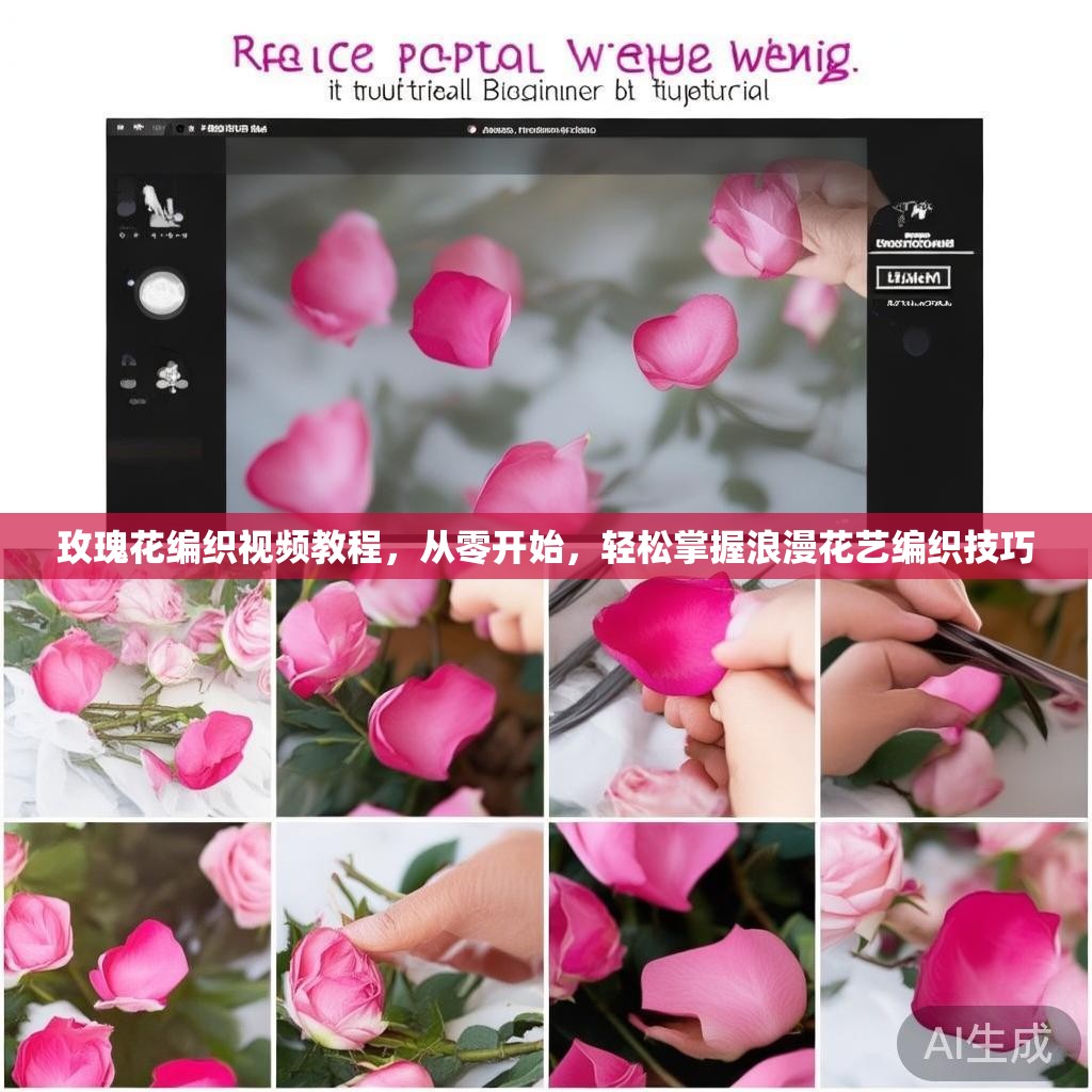 玫瑰花编织视频教程，从零开始，轻松掌握浪漫花艺编织技巧