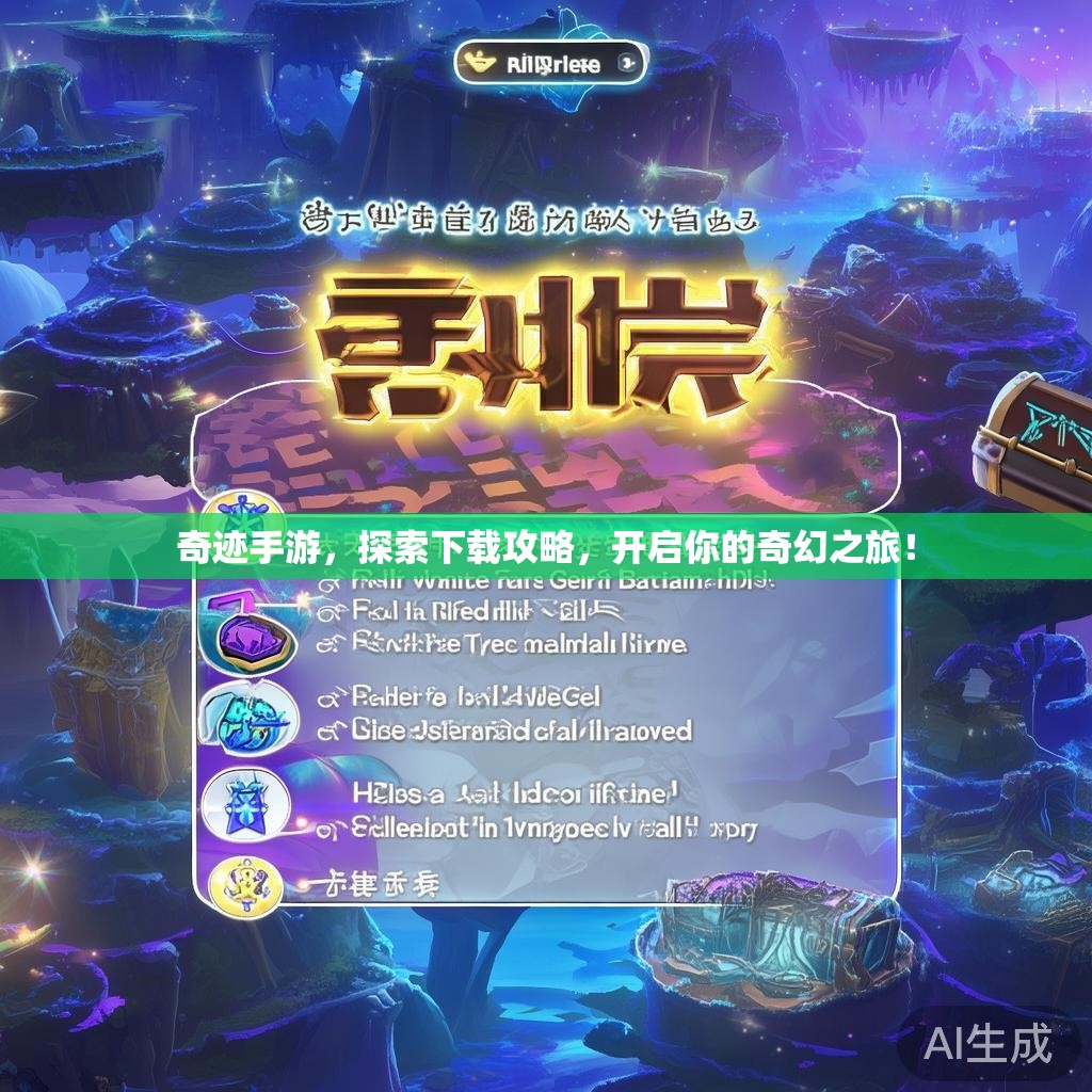 奇迹手游,探索下载攻略,开启你的奇幻之旅! 奇迹手游,探索下载攻略,开启你的奇幻之旅!