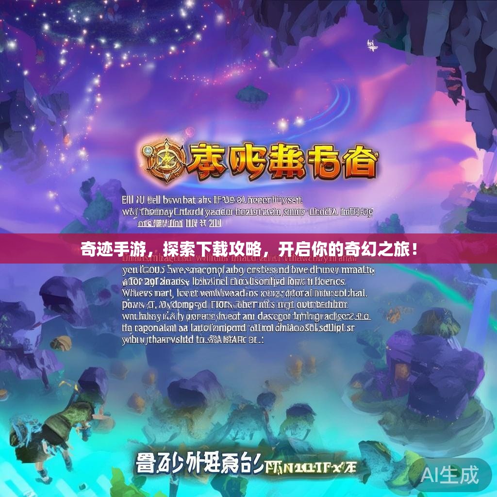 奇迹手游,探索下载攻略,开启你的奇幻之旅! 奇迹手游,探索下载攻略,开启你的奇幻之旅!