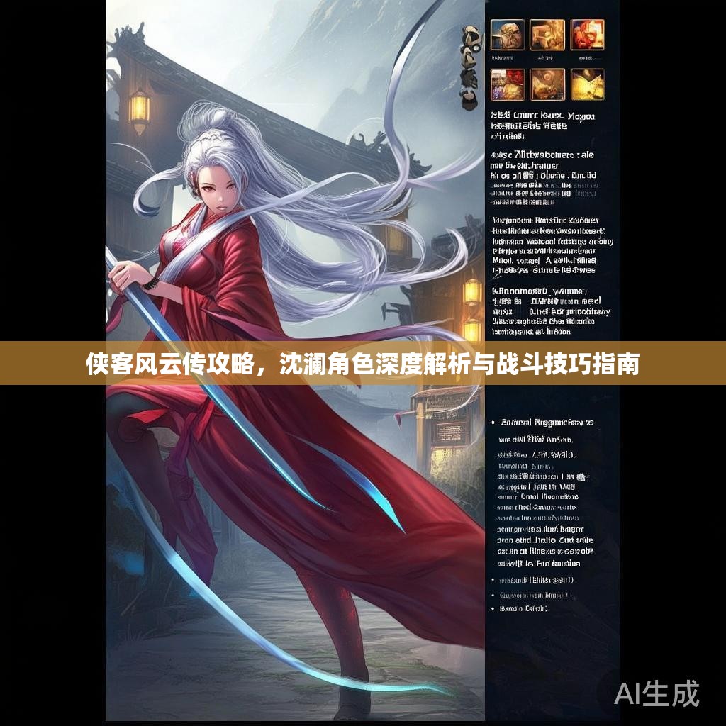 侠客风云传攻略，沈澜角色深度解析与战斗技巧指南
