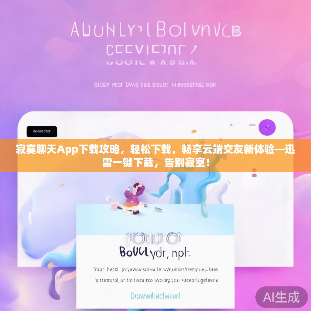 寂寞聊天App下载攻略,轻松下载,畅享云端交友新体验—迅雷一键下载,告别寂寞! 寂寞聊天App下载攻略,轻松下载,畅享云端交友新体验—迅雷一键下载,告别寂寞!